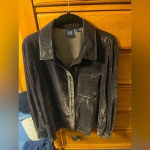 Gap velour, button-down shirt- large